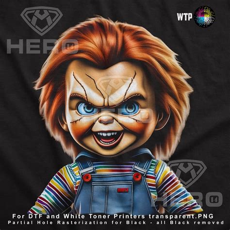 Evil Chucky Doll With Big Blue Eyes Digital Design Laughing Killer Doll ...