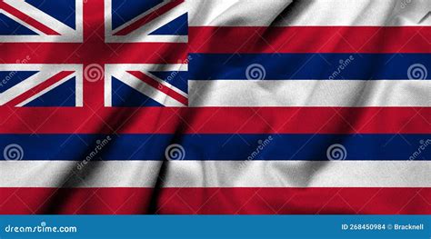 3D Flag of Hawaii satin stock illustration. Illustration of flag ...