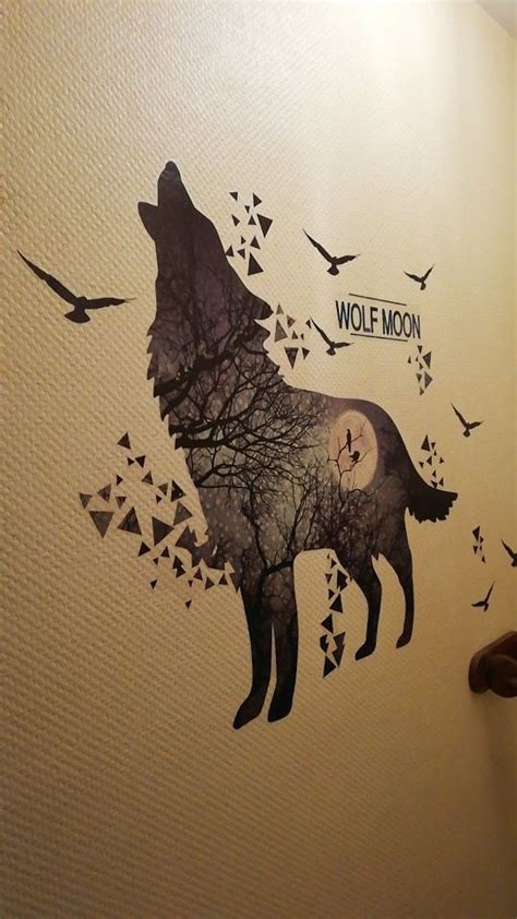 Wolf Wall Stickers Vinyl DIY Nature Animal Mural Decal for Living Room & Bedroom | Animal mural ...