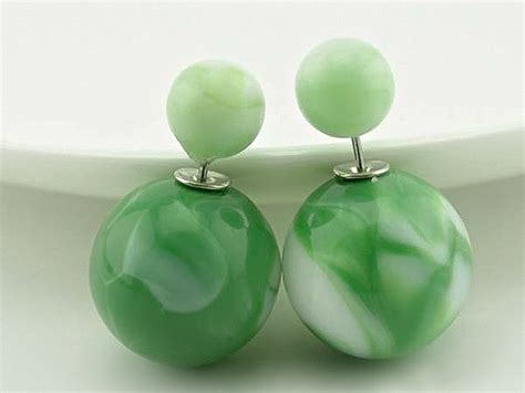 Ohrringe - GREEN ICE Ohrstecker Perle Ohrringe Marmor grün - ein Designerstück von Kleines-Karma ...