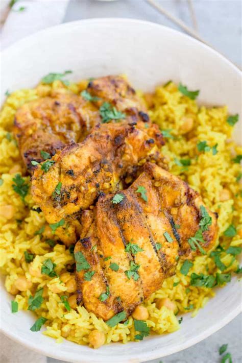 Grilled Curry Chicken with Turmeric Rice | greens & chocolate