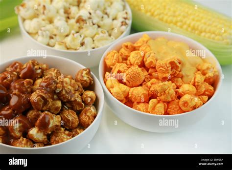 Three Flavors of Popcorn Stock Photo - Alamy