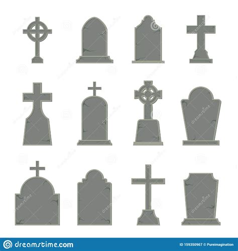 Set Of Tombstone Shape On White Background Stock Vector - Illustration ...