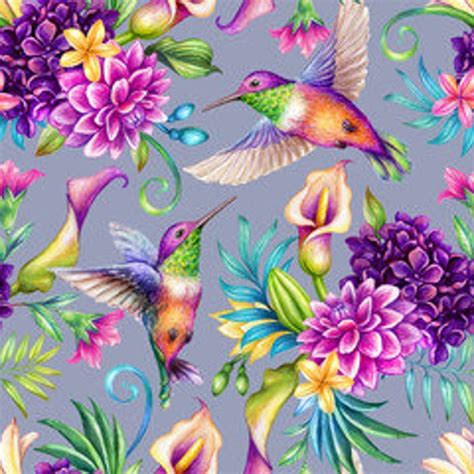 Vivid Hummingbirds Wallpaper Miniature Printable | Etsy