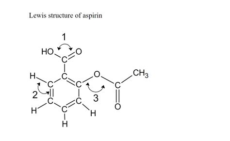 Solved Lewis structure of aspirin 1 HO H C=C CH3 2 3 H I-0 H | Chegg.com