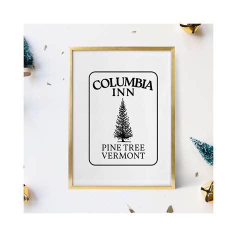 White Christmas Columbia Inn Sign Pine Tree Vermont Digital Prints ...