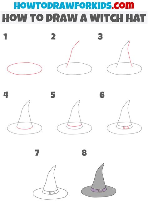 How to Draw a Witch Hat - Easy Drawing Tutorial For Kids