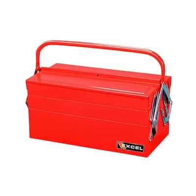 Cantilever Steel Tool Box, Red, 14.6in. W x 6.3in. D x 6.3in. H, Each