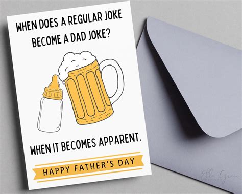 Printable Card for Husband, Funny Father's Day Card, New Father, Dad Joke, Father's Day Card ...