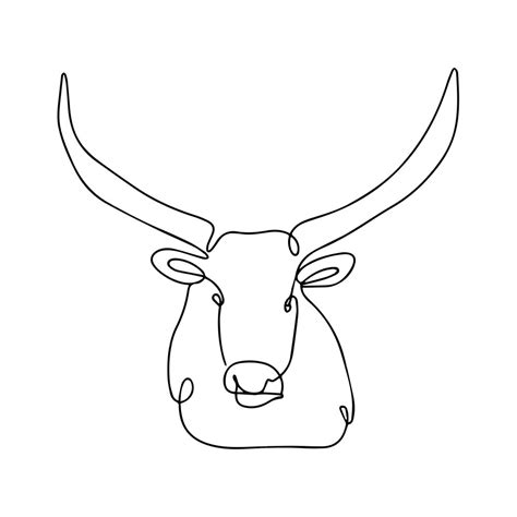 Premium Vector | Continuous line drawing of a bull. vector illustration of a bull. sketch of a ...