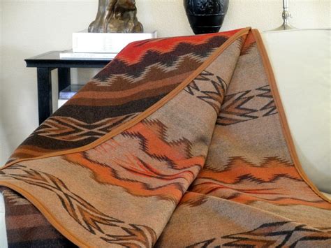 Pendleton wool blanket fabric, vibrant Navajo design, picnics, camping, or dorm room, earthy ...