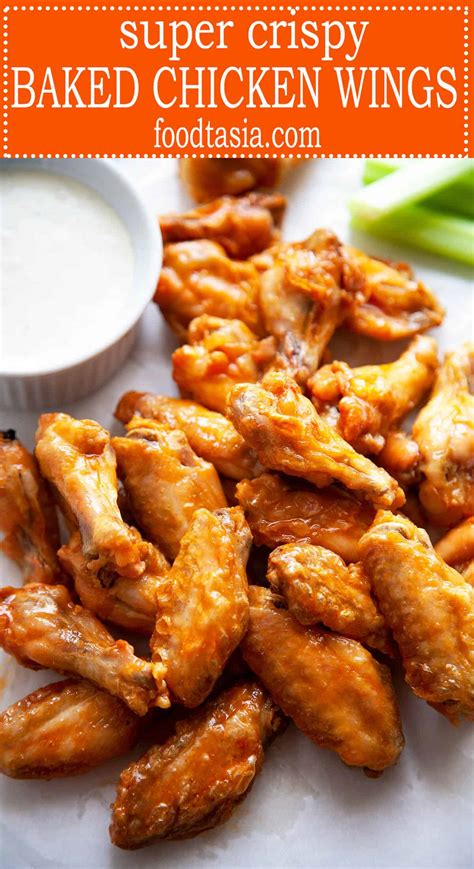 Super Crispy Baked Chicken Wings | Foodtasia