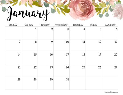 January 2024 Calendar Flowers - Drona Ginevra