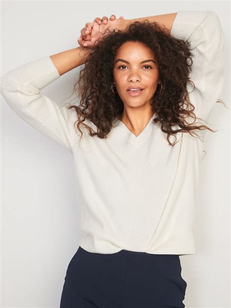 V-Neck Shaker-Stitch Cocoon Sweater for Women | Old Navy