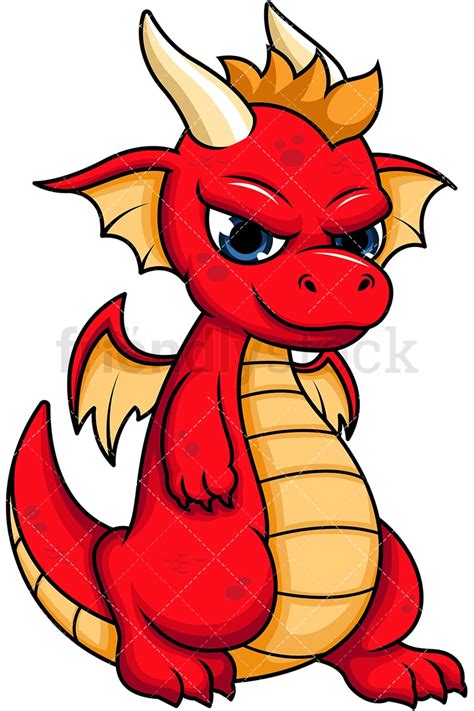 Cool Red Dragon Cartoon Vector Clipart - FriendlyStock