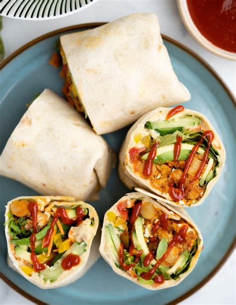 Spicy Chickpea Veggie Wrap - The flavours of kitchen