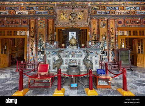 Interior view of the Thien Dinh Palace. Tomb of Khai Dinh (Ung Tomb ...