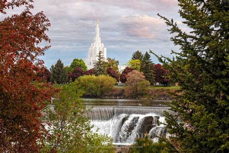 Idaho Falls Idaho Temple Waterfall. Robert A. Boyd Fine Art and LDS Temples