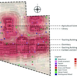 Buffer zone map of main buildings. | Download Scientific Diagram