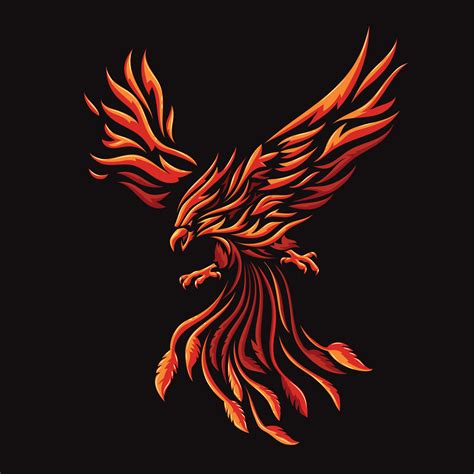 phoenix fire bird colorful vector illustration 6128440 Vector Art at ...