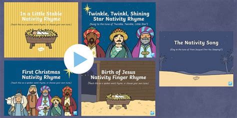 Nativity Songs and Rhymes PowerPoints Pack | Rhymes, Nativity, Childrens learning