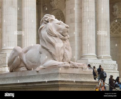 New York Public Library Lions Stock Photo - Alamy