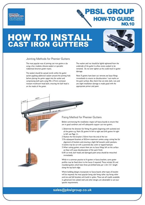 Cast Iron Gutter Installation Instructions | Downloadable PDF Format