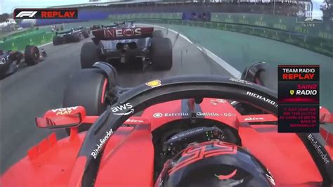 Video: Carlos Sainz onboard race start + Ferrari team radio reaction ...