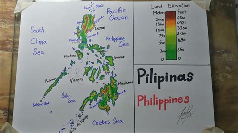 How to draw Philippines Physical map easy SAAD - YouTube