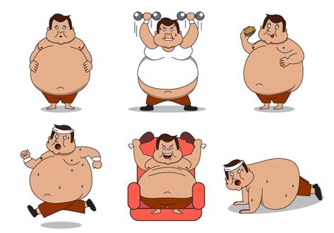 Fat Guy Character Vector - Download Free Vector Art, Stock Graphics ...