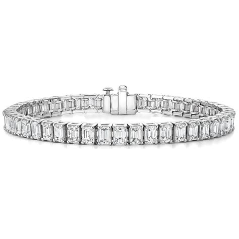 Platinum Emerald Cut Diamond Tennis Bracelet (12 ct. tw.) | Brilliant Earth