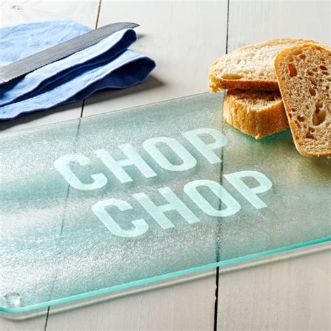 'Chop Chop' Glass Chopping Board By Becky Broome