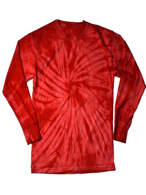 Red Tie-Dye Long Sleeve Shirts Adult | Zandy's Bargains