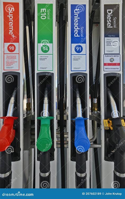 Detail of Various Pumps at the Fuel Bowser Stock Image - Image of types, detail: 207602189