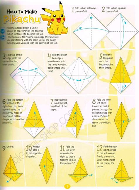 Beginning of Origami Pikachu | Manualidades origami, Manualidades ...