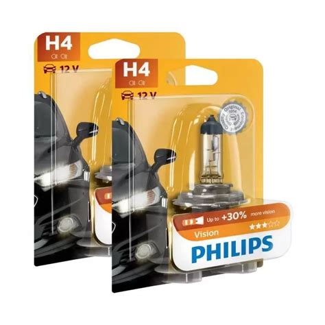 Philips Vision H4 Headlight Bulbs (Twin) | PowerBulbs