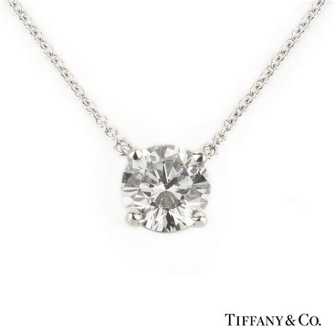 Tiffany & Co. Single Stone Diamond Pendant in Platinum 1.41ct D/VVS2 ...