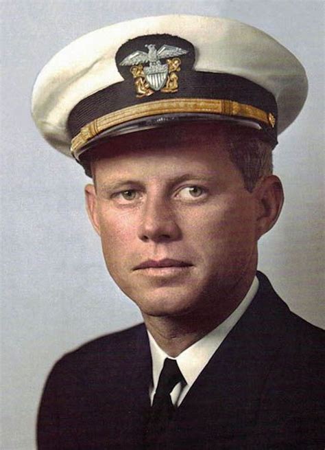 John F. Kennedy. WWII. Commanded a PT boat. Earned Purple Heart and Navy and Marine Corps Medal ...