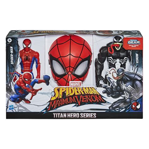 Spider-Man Maximum Venom Titan Hero Spider-Man Vs. Venom Action Figure 2-Pack And Mask, With ...