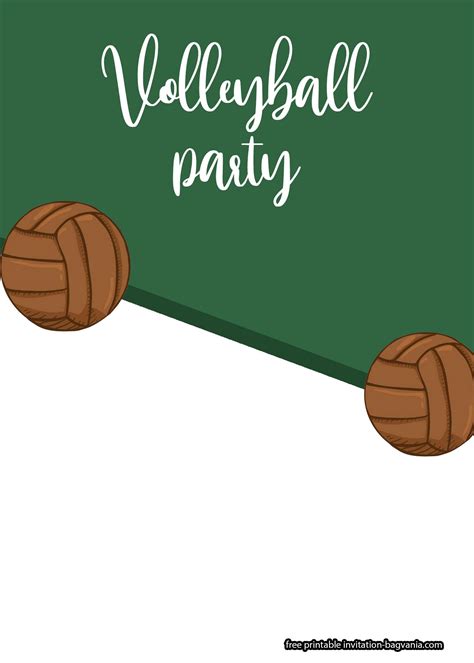 FREE Volleyball Birthday Themed Invitation Templates | Party invite template, Printable birthday ...