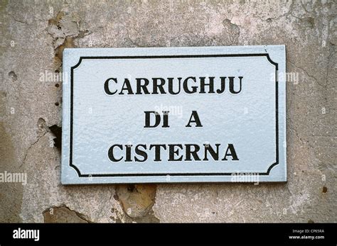 France - Corsica - Calvi, plaque topography in the Corsican language ...