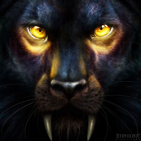 Commission - Night Eyes by jocarra on @DeviantArt | Black panther images, Sabertooth, Feline