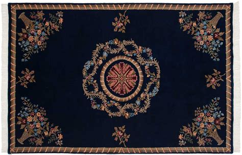 6×9 Savonnerie Blue Oriental Rug 038252 – Carpets by Dilmaghani