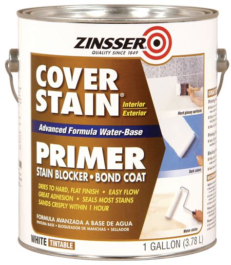 Zinsser Cover Stain Water- Based Primer-Sealer Oil Base Interior/Exterior Flat Sand 1 Gl Low Voc ...