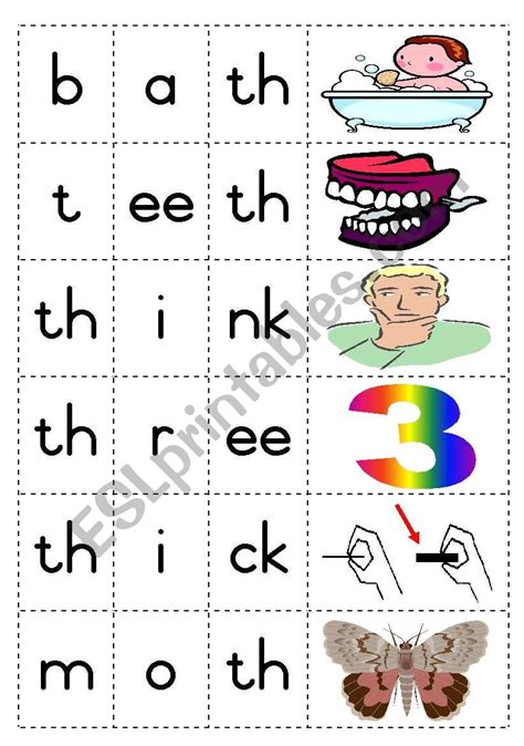 Consonant diagraph - th - Game - ESL worksheet by Joeyb1