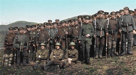 A detachment of the Bulgarian 57th... - WW1 Colourised Photos