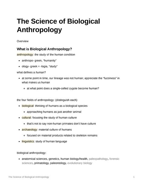 The Science of Biological Anthropology - The Science of Biological ...