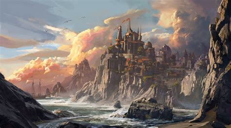 Картинки по запросу harbor environment concept Fantasy Kunst, 3d Fantasy, Fantasy City, Fantasy ...