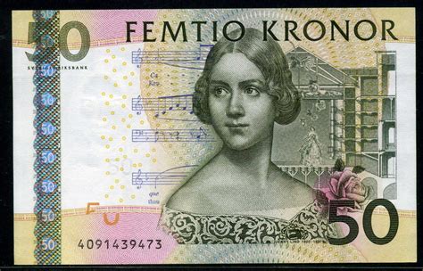 Sweden paper money 50 Kronor banknote 2004 Jenny Lind|World Banknotes ...