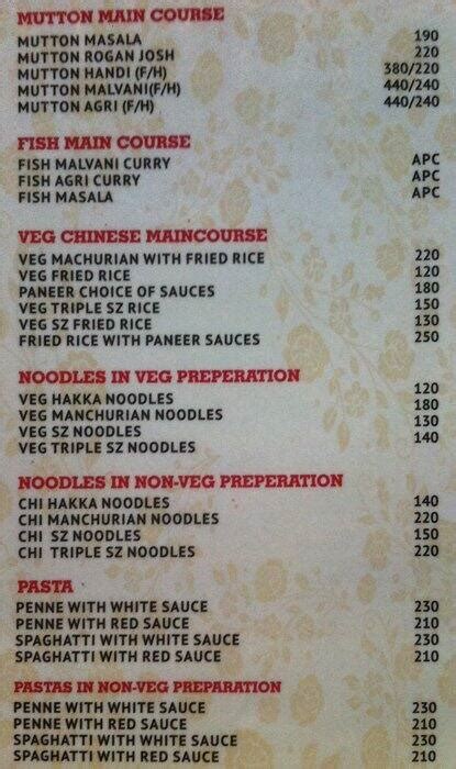 Menu at Surya Family Restaurant & bar, Mumbai